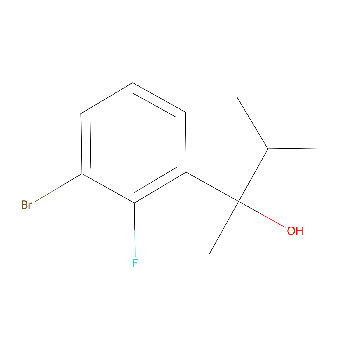 3-Bromo-2-fluoro-alpha-methyl-alpha-(1-methylethyl)benZenemethanol molecular structure, CAS 1697866-34-4