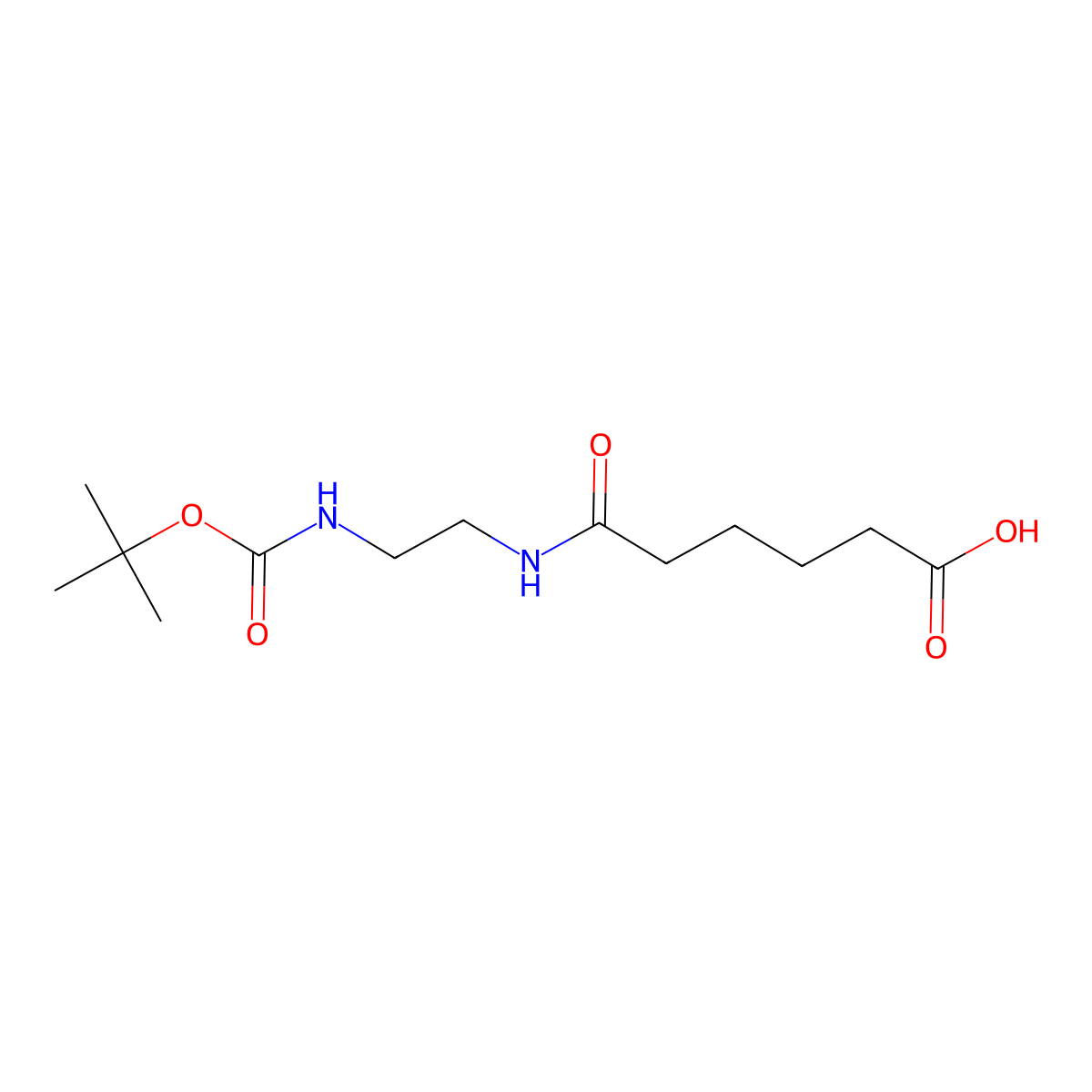 6-((2-((tert-Butoxycarbonyl)amino)ethyl)amino)-6-oxohexanoic acid molecular structure, CAS 1697868-59-9