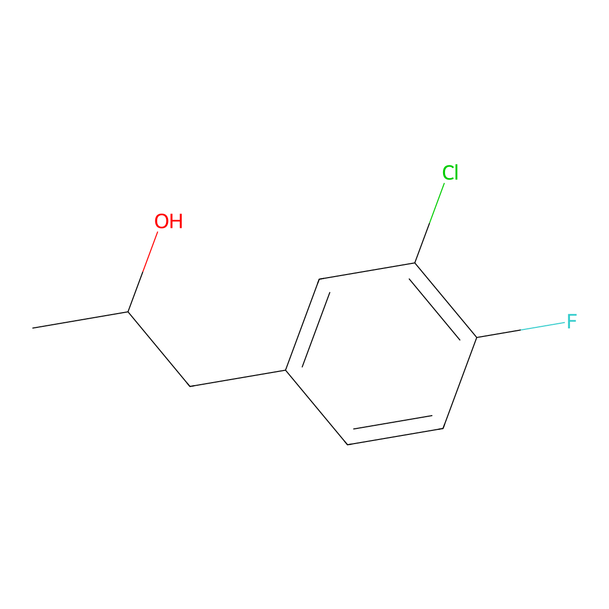 1-(3-Chloro-4-fluorophenyl)propan-2-ol molecular structure, CAS 1697873-11-2