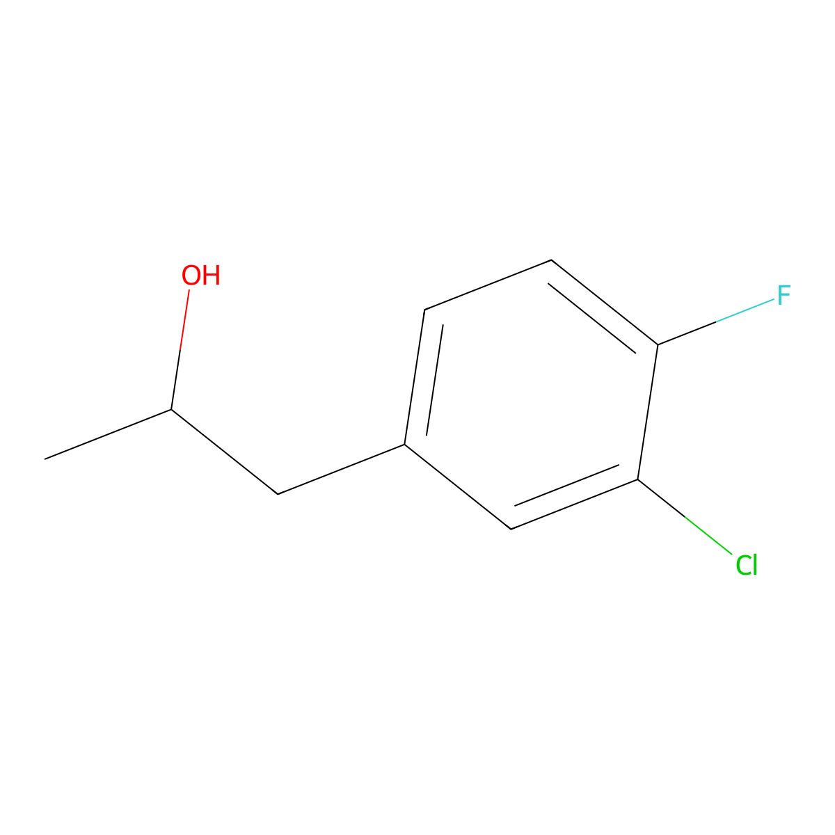 1-(3-Chloro-4-fluorophenyl)propan-2-ol molecular structure, CAS 1697873-11-2