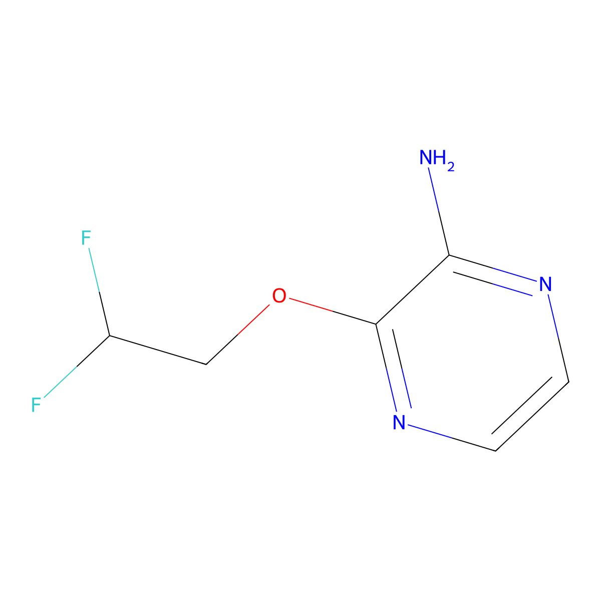 3-(2,2-Difluoroethoxy)pyrazin-2-amine molecular structure, CAS 1697876-30-4