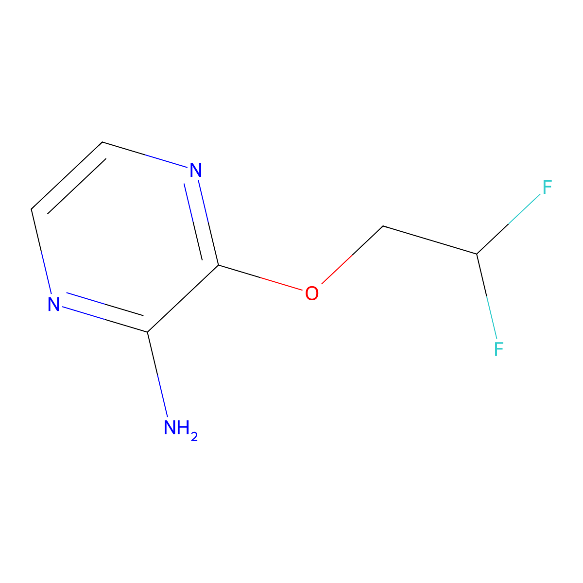 3-(2,2-Difluoroethoxy)pyrazin-2-amine molecular structure, CAS 1697876-30-4