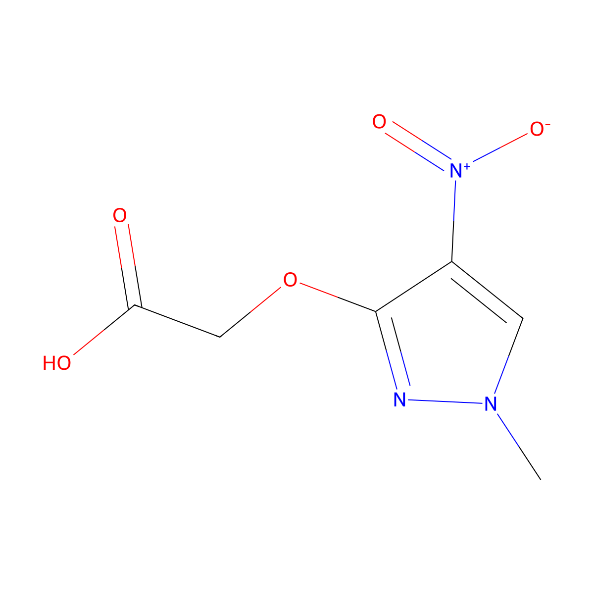 2-(1-Methyl-4-nitropyrazol-3-yl)oxyacetic acid molecular structure, CAS 1697882-42-0