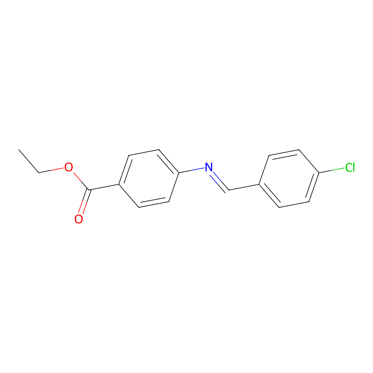 Ethyl 4-[(4-chlorobenzylidene)amino]benzoate molecular structure, CAS 16979-23-0
