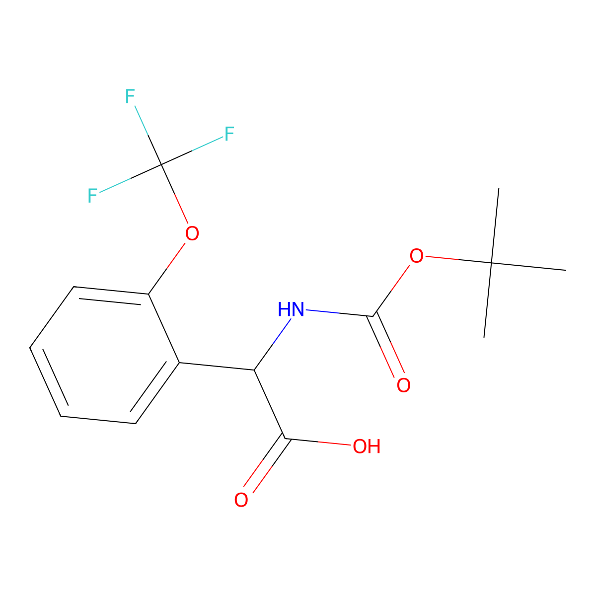 (2R)-2-[(Tert-butoxy)carbonylamino]-2-[2-(trifluoromethoxy)phenyl]acetic acid molecular structure, CAS 1697902-92-3
