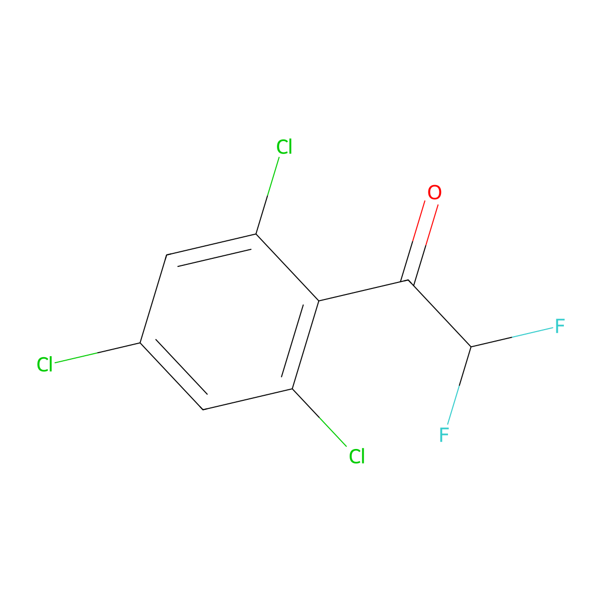 2,2-Difluoro-1-(2,4,6-trichlorophenyl)ethan-1-one molecular structure, CAS 1697920-93-6
