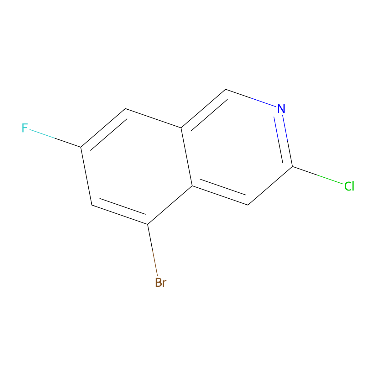 5-Bromo-3-chloro-7-fluoroisoquinoline molecular structure, CAS 1697921-47-3