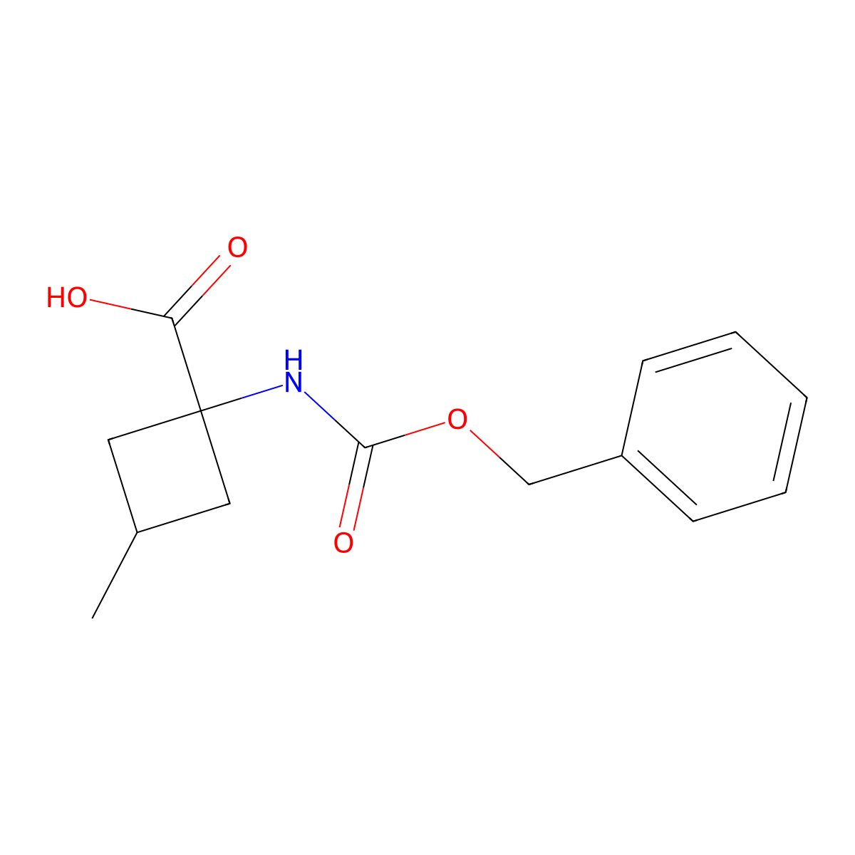 1-{[(Benzyloxy)carbonyl]amino}-3-methylcyclobutane-1-carboxylic acid molecular structure, CAS 1697926-72-9