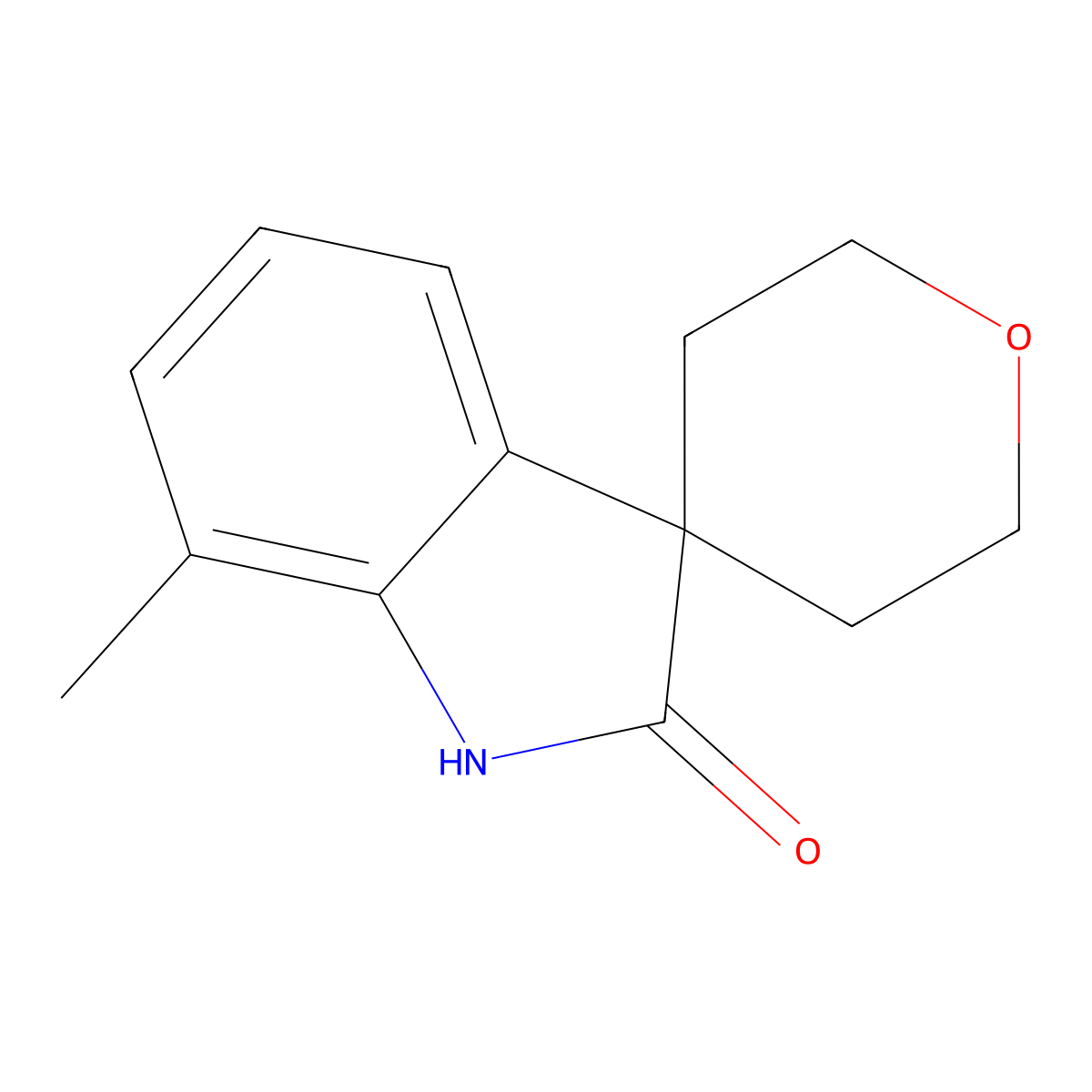 7-Methyl-1H-spiro[indole-3,4'-oxane]-2-one molecular structure, CAS 1697929-45-5