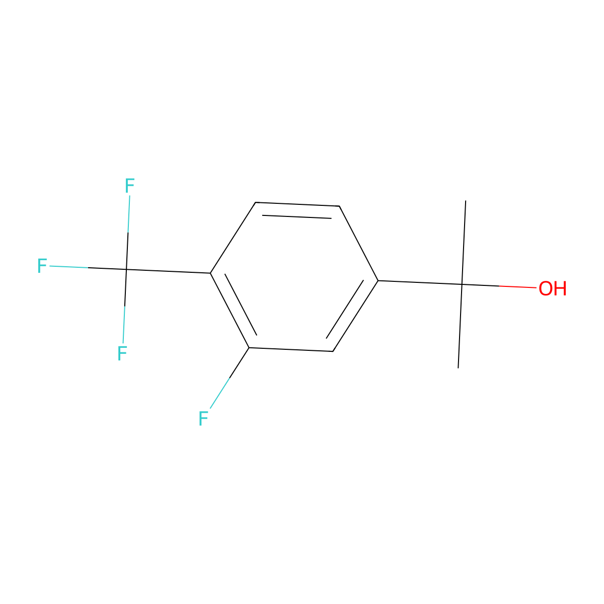 2-[3-Fluoro-4-(trifluoromethyl)phenyl]propan-2-ol molecular structure, CAS 1697936-33-6