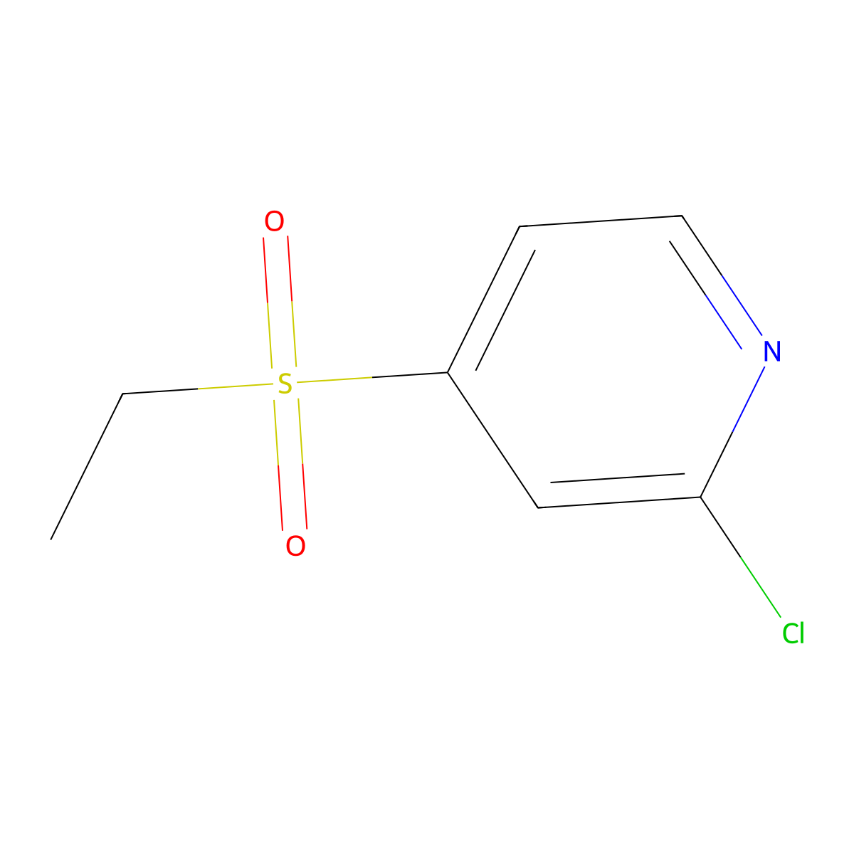 2-Chloro-4-(ethanesulfonyl)pyridine molecular structure, CAS 1697938-44-5