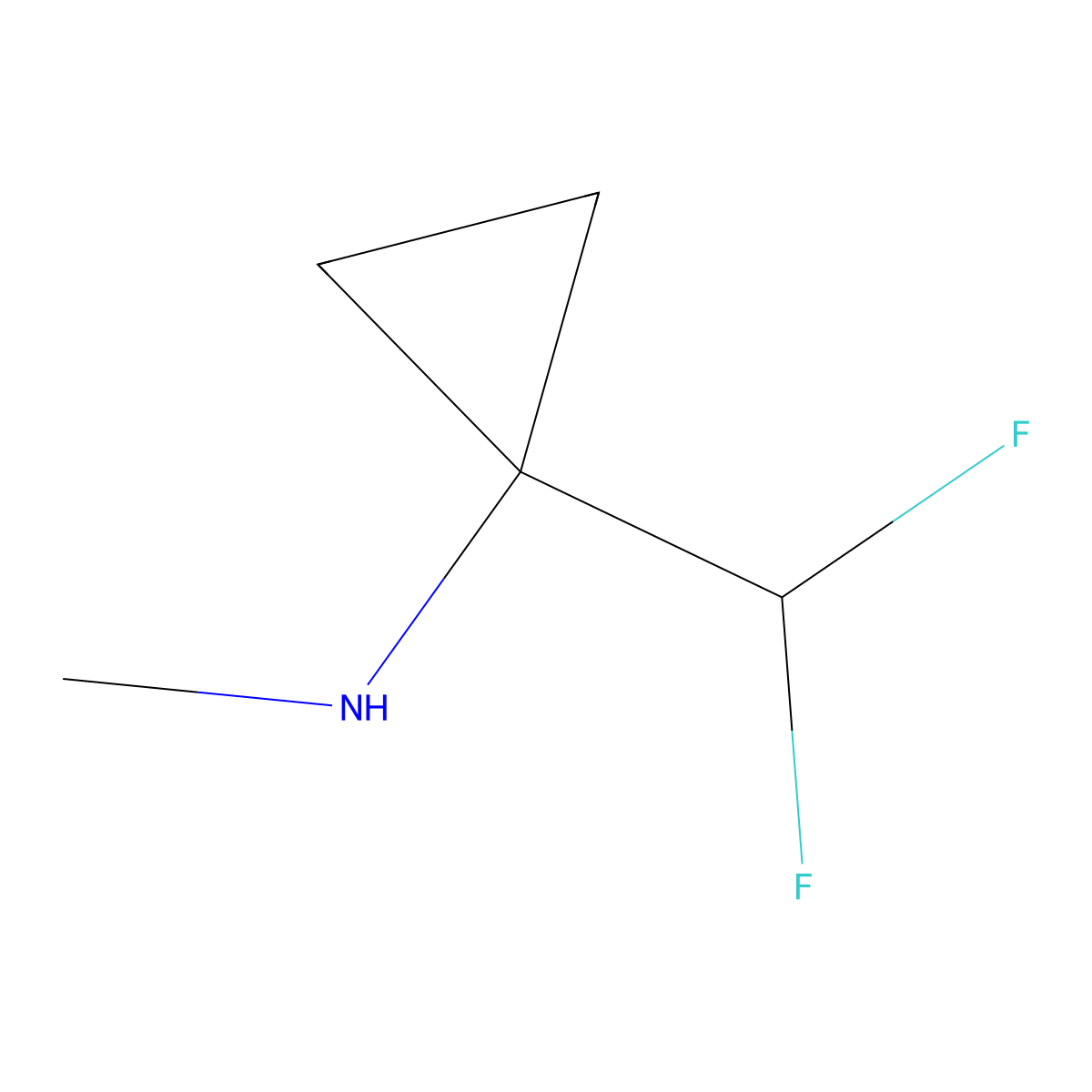 1-(difluoromethyl)-N-methylcyclopropan-1-amine molecular structure, CAS 1697943-58-0
