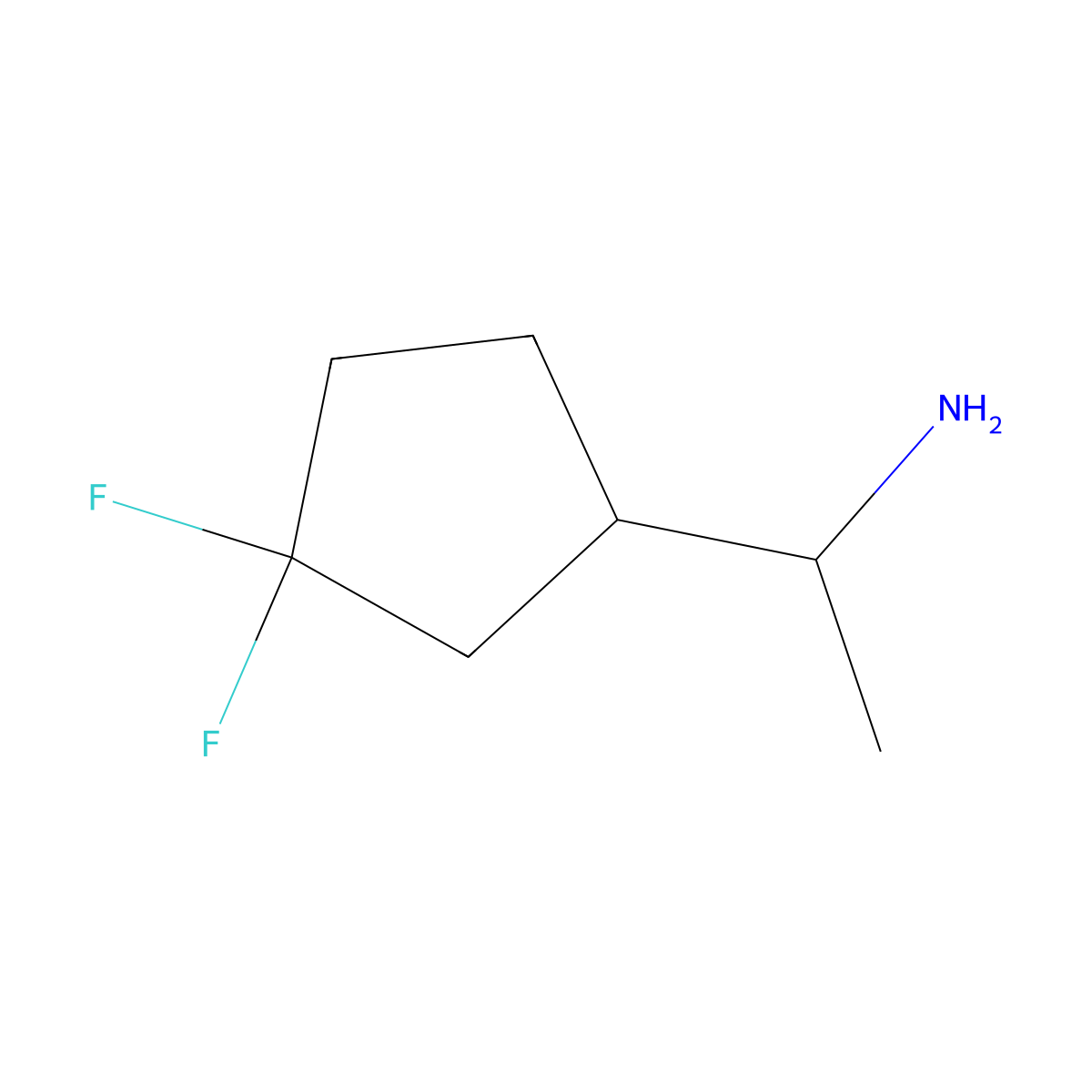 1-(3,3-Difluorocyclopentyl)ethan-1-amine molecular structure, CAS 1697951-90-8