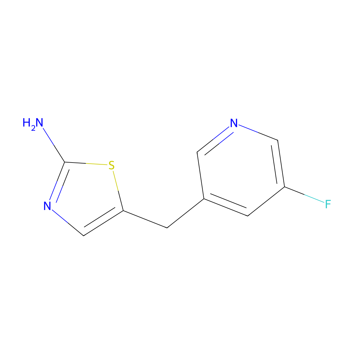 5-[(5-Fluoropyridin-3-yl)methyl]-1,3-thiazol-2-amine molecular structure, CAS 1697966-01-0