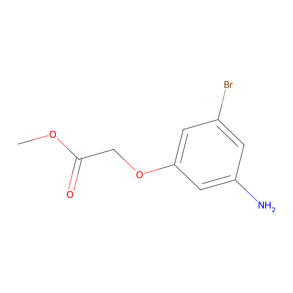 Methyl 2-(3-amino-5-bromophenoxy)acetate molecular structure, CAS 1697966-08-7
