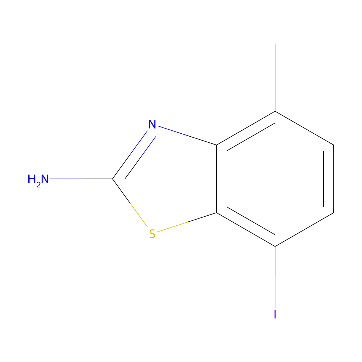 7-Iodo-4-methyl-1,3-benzothiazol-2-amine molecular structure, CAS 1697969-30-4