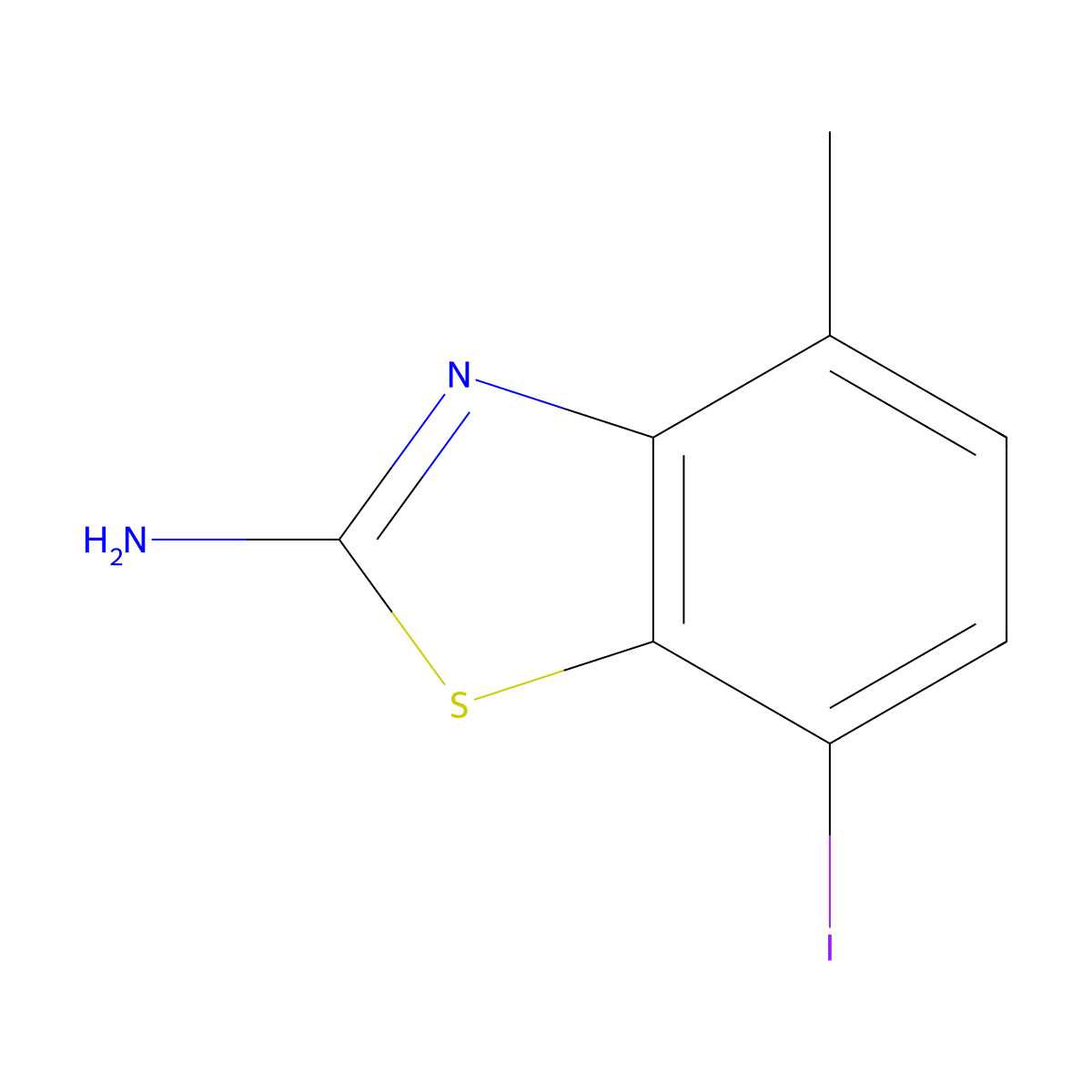 7-Iodo-4-methyl-1,3-benzothiazol-2-amine molecular structure, CAS 1697969-30-4