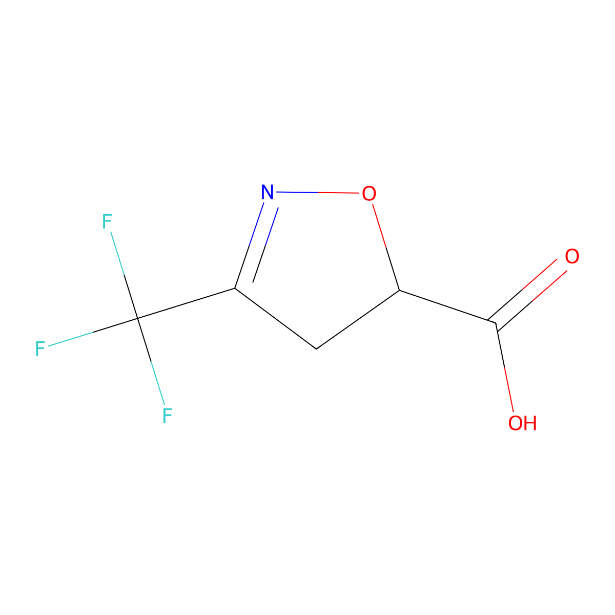 3-(Trifluoromethyl)-4,5-dihydro-1,2-oxazole-5-carboxylic acid molecular structure, CAS 1697981-37-5