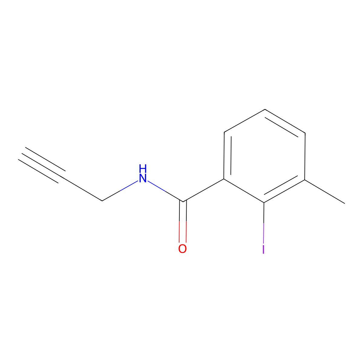 2-Iodo-3-methyl-N-2-propyn-1-ylbenzamide molecular structure, CAS 1697997-79-7