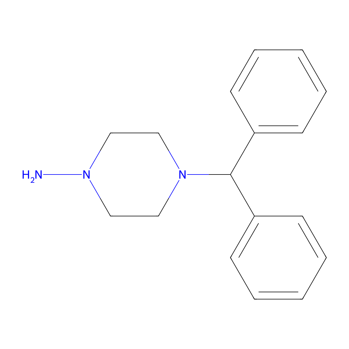 4-(Diphenylmethyl)piperazin-1-amine molecular structure, CAS 1698-31-3