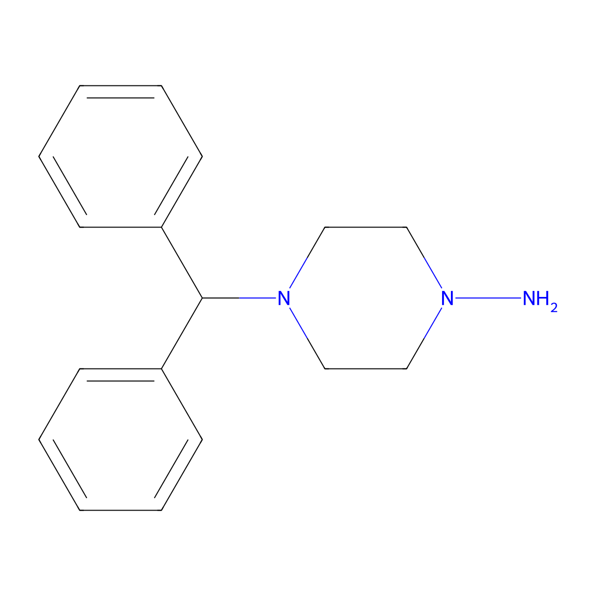 4-(Diphenylmethyl)piperazin-1-amine molecular structure, CAS 1698-31-3