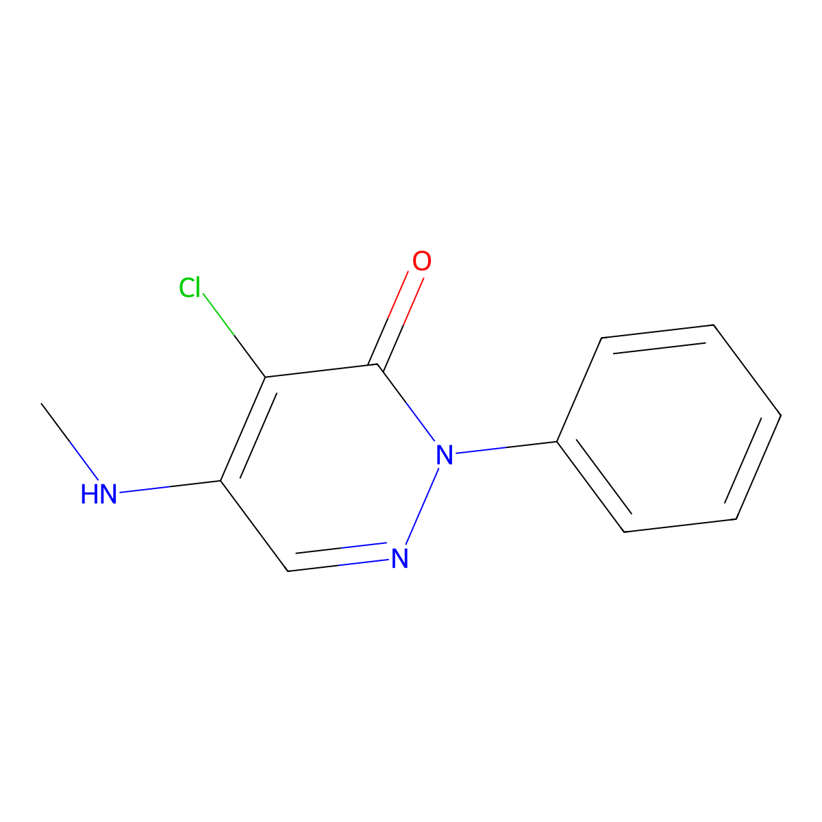 4-Chloro-5-(methylamino)-2-phenyl-3(2H)-pyridazinone molecular structure, CAS 1698-62-0