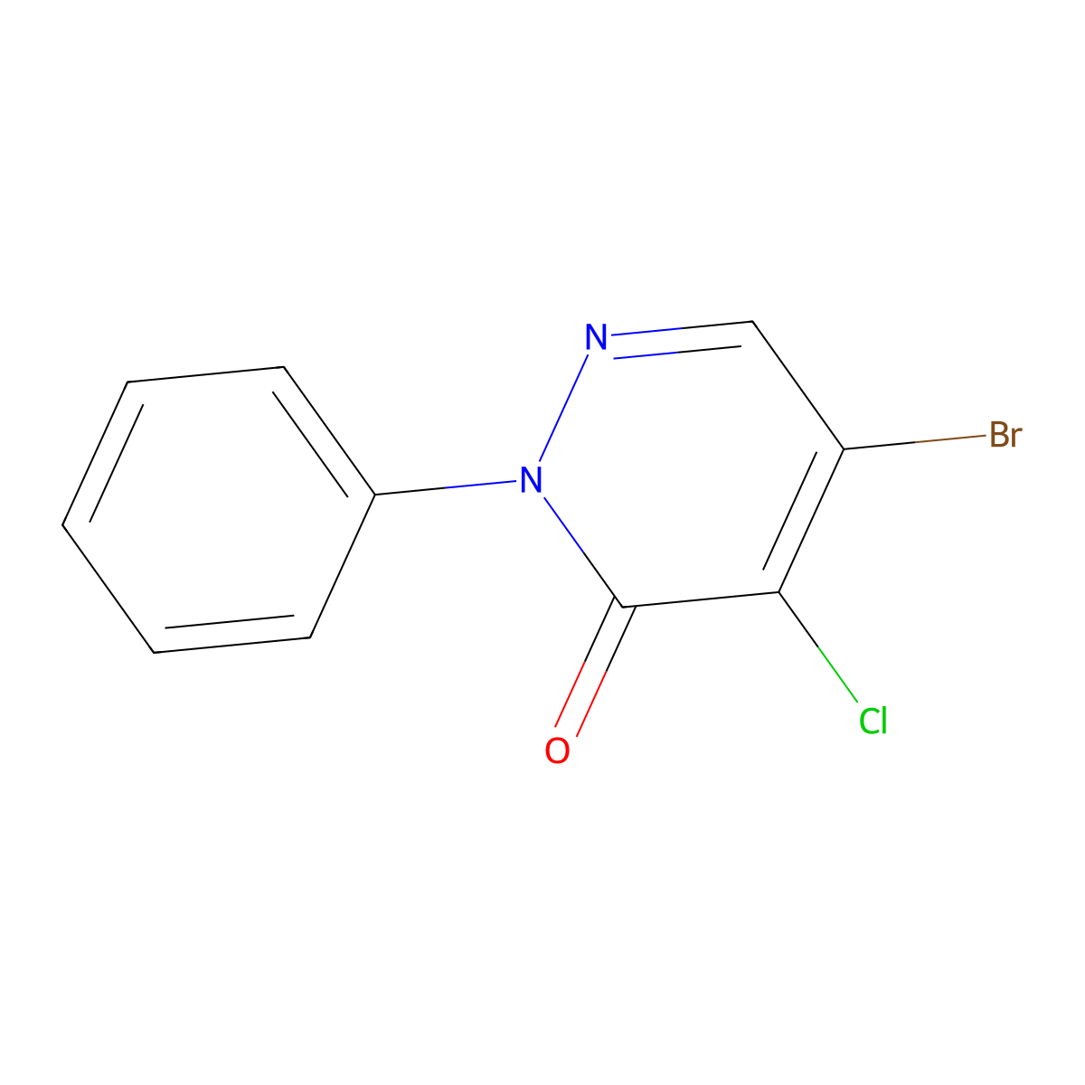 5-Bromo-4-chloro-2-phenylpyridazin-3(2H)-one molecular structure, CAS 1698-63-1
