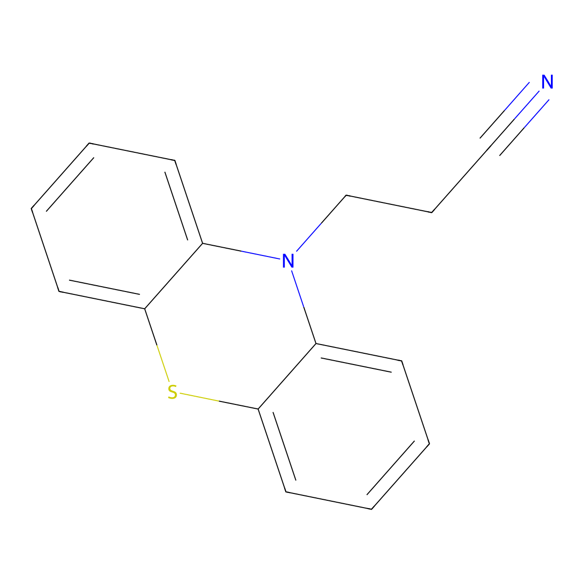 Phenothiazine-10-propionitrile molecular structure, CAS 1698-80-2
