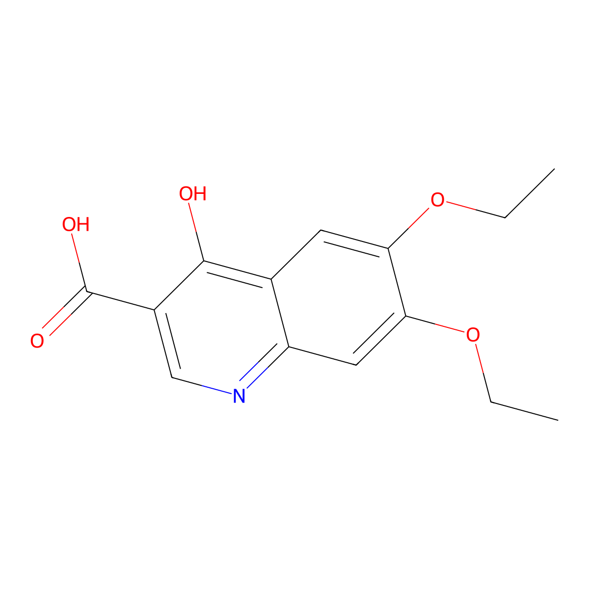 6,7-Diethoxy-4-oxo-1,4-dihydroquinoline-3-carboxylic acid molecular structure, CAS 1698-96-0