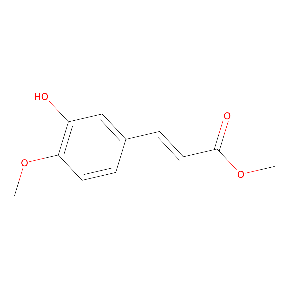 Methyl isoferulate molecular structure, CAS 16980-82-8