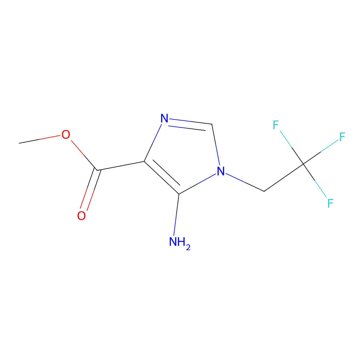 methyl 5-amino-1-(2,2,2-trifluoroethyl)-1H-imidazole-4-carboxylate molecular structure, CAS 1698004-60-2