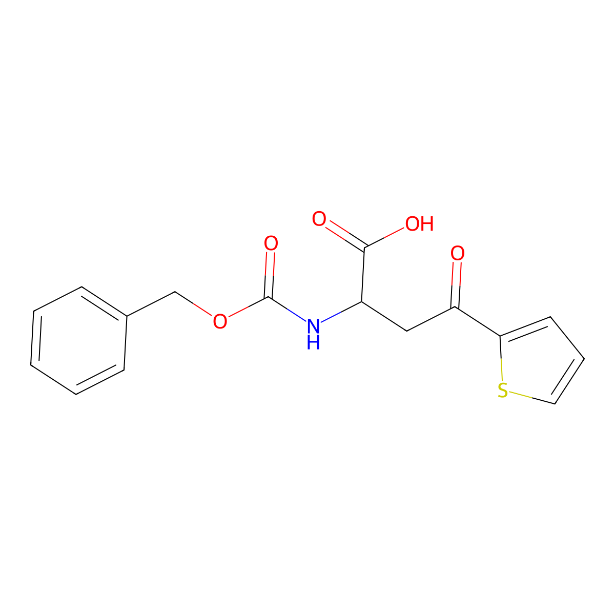 2-{[(Benzyloxy)carbonyl]amino}-4-oxo-4-(thiophen-2-yl)butanoic acid molecular structure, CAS 1698016-17-9