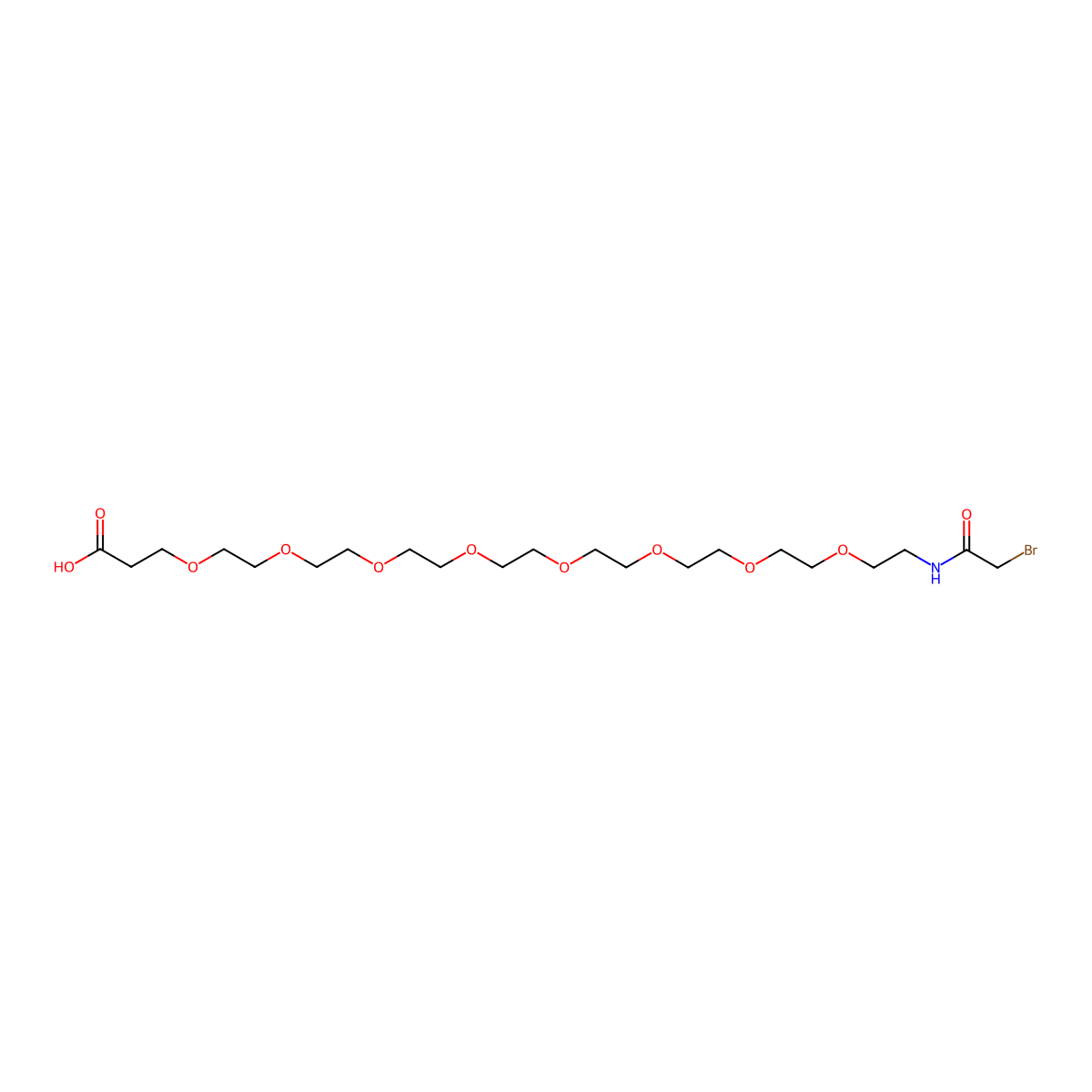 Bromoacetamido-PEG8-acid molecular structure, CAS 1698019-89-4
