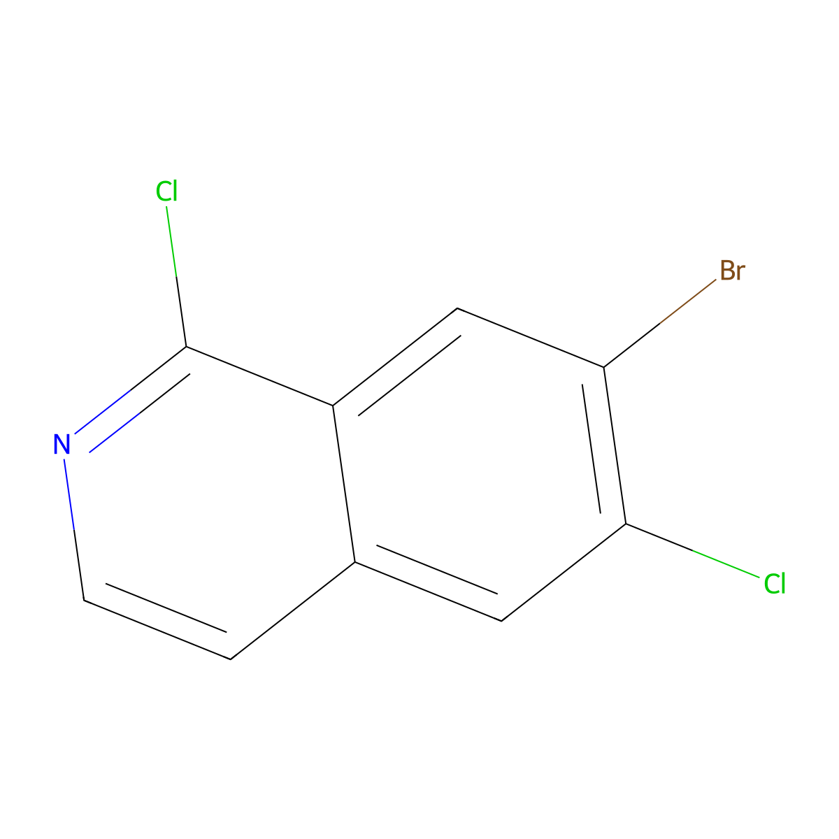 7-Bromo-1,6-dichloroisoquinoline molecular structure, CAS 1698026-36-6