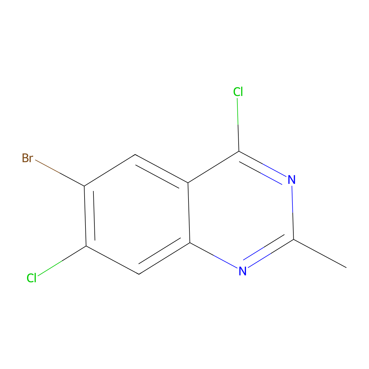 6-Bromo-4,7-dichloro-2-methylquinazoline molecular structure, CAS 1698026-74-2
