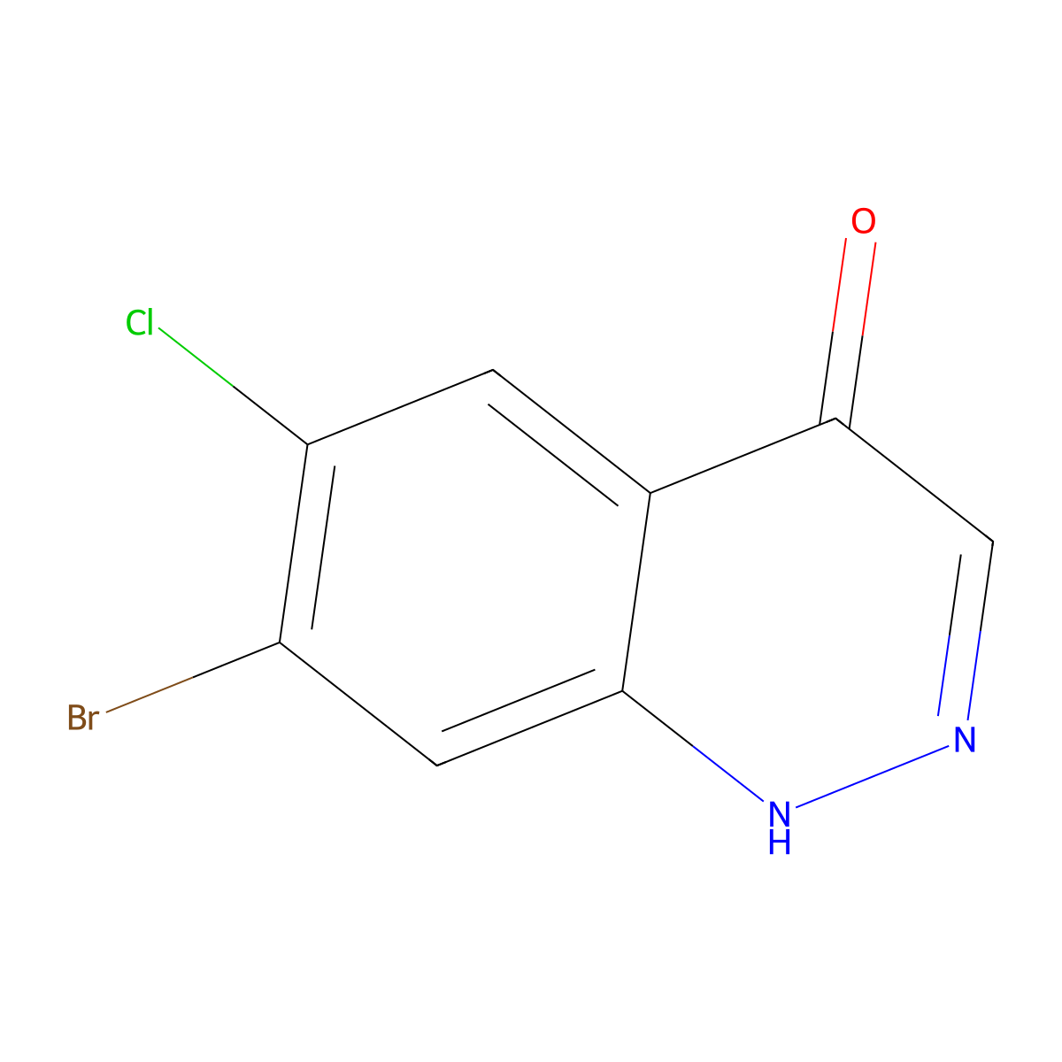 7-Bromo-6-chlorocinnolin-4-ol molecular structure, CAS 1698027-13-2