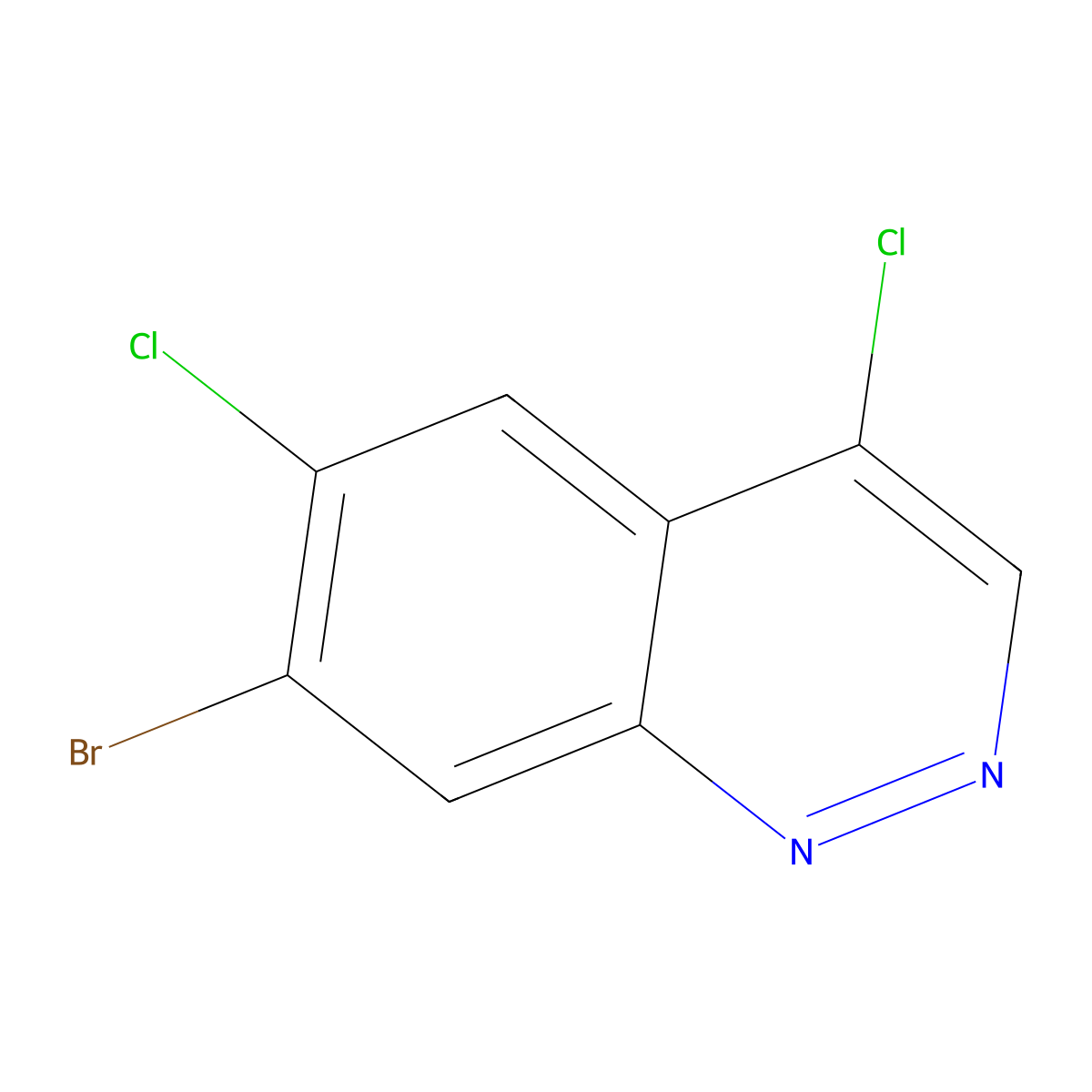 7-Bromo-4,6-dichlorocinnoline molecular structure, CAS 1698027-14-3