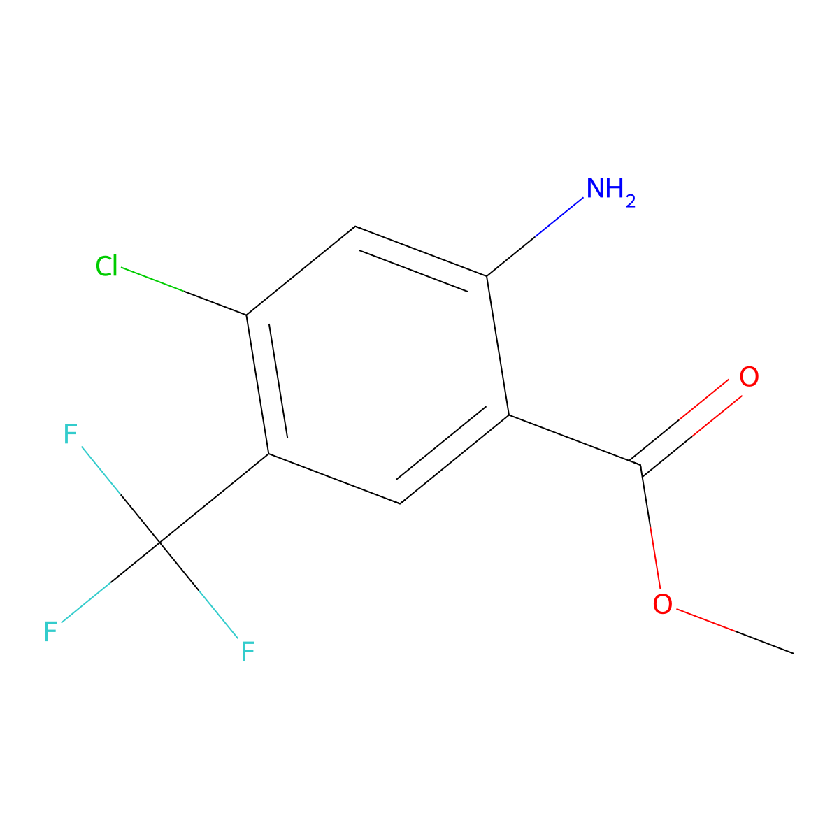 Methyl 2-amino-4-chloro-5-(trifluoromethyl)benzoate molecular structure, CAS 1698027-36-9
