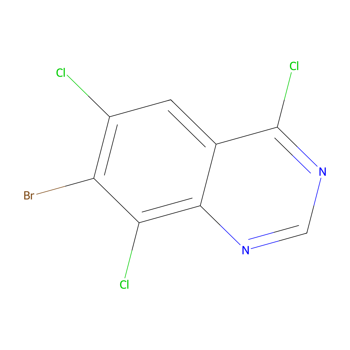 7-Bromo-4,6,8-trichloroquinazoline molecular structure, CAS 1698027-57-4