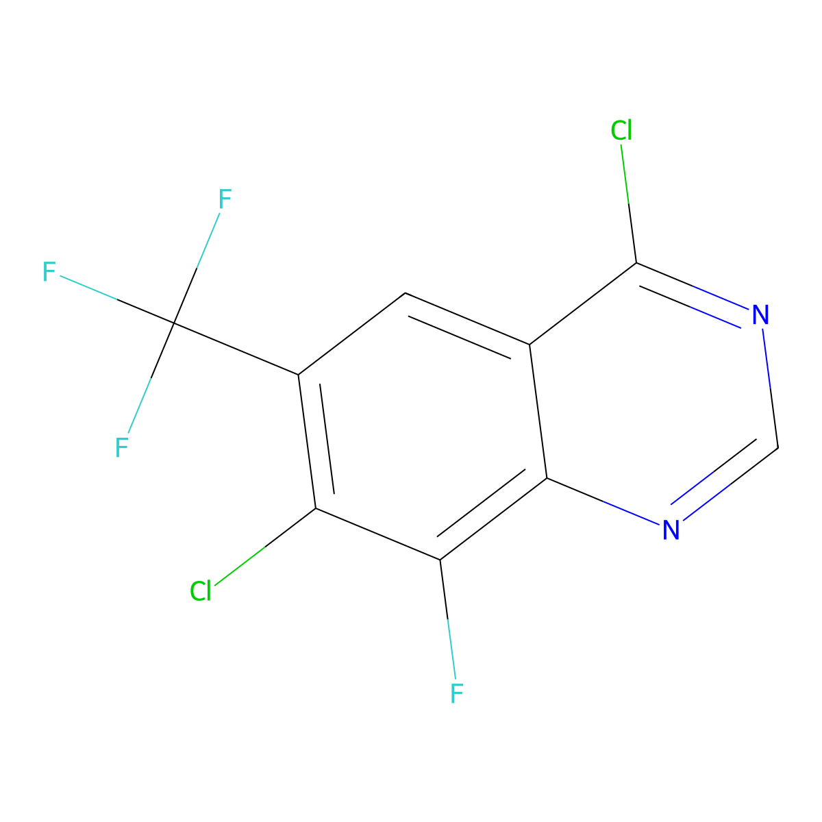 4,7-Dichloro-8-fluoro-6-(trifluoromethyl)quinazoline molecular structure, CAS 1698027-66-5