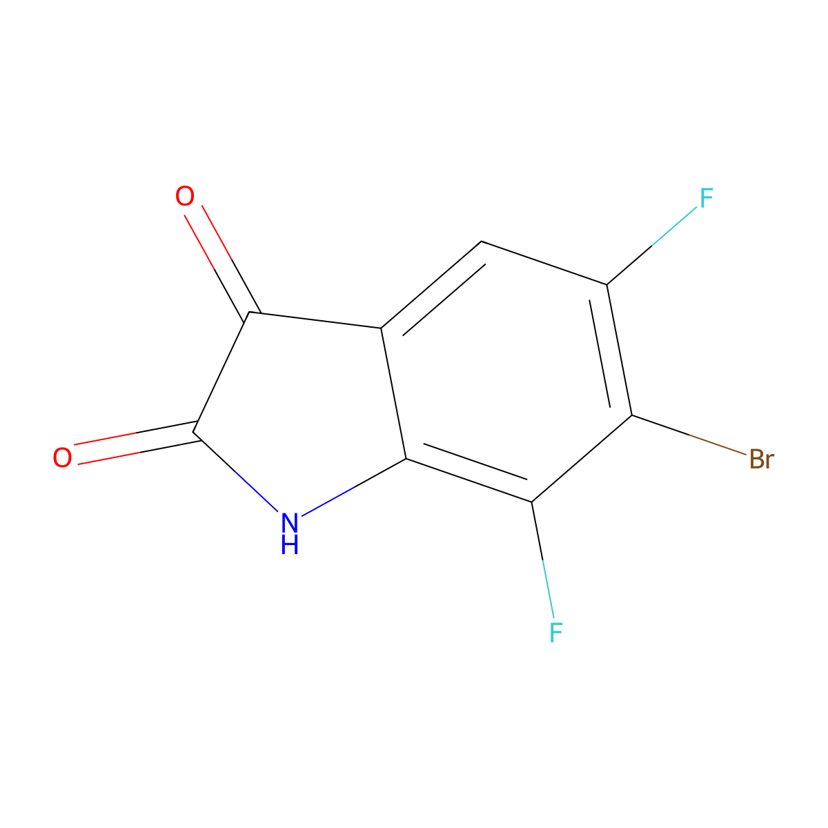 6-Bromo-5,7-difluoroindoline-2,3-dione molecular structure, CAS 1698027-85-8