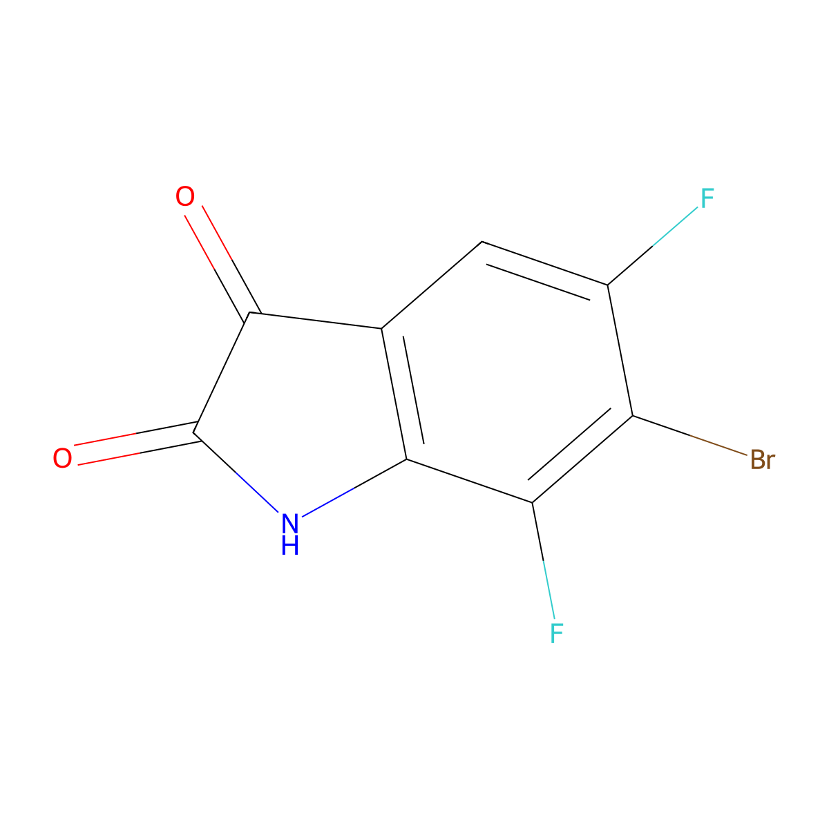 6-Bromo-5,7-difluoroindoline-2,3-dione molecular structure, CAS 1698027-85-8