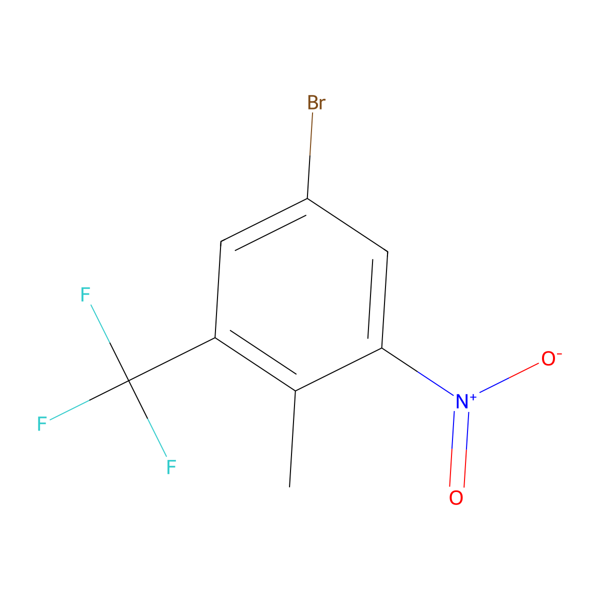 5-Bromo-2-methyl-1-nitro-3-(trifluoromethyl)benzene molecular structure, CAS 1698027-94-9