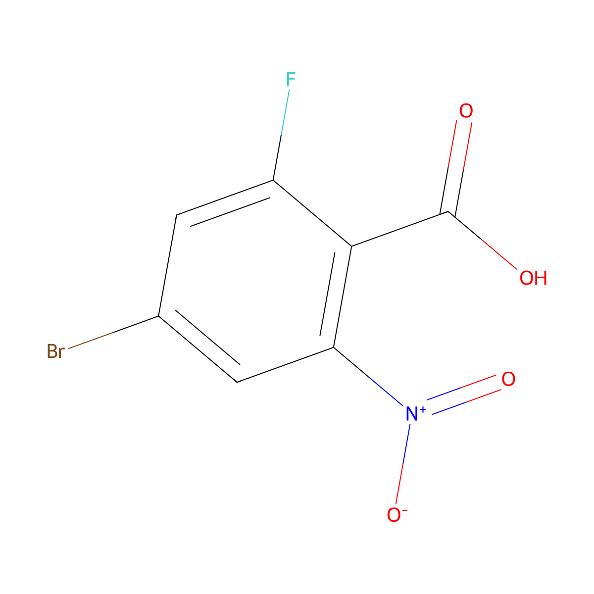4-Bromo-2-fluoro-6-nitrobenzoic acid molecular structure, CAS 1698027-97-2