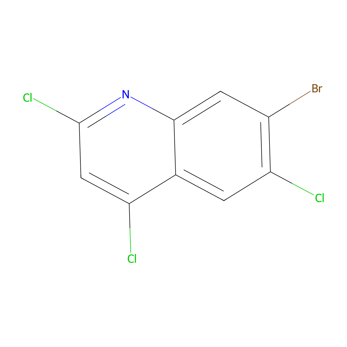 7-Bromo-2,4,6-trichloroquinoline molecular structure, CAS 1698028-06-6