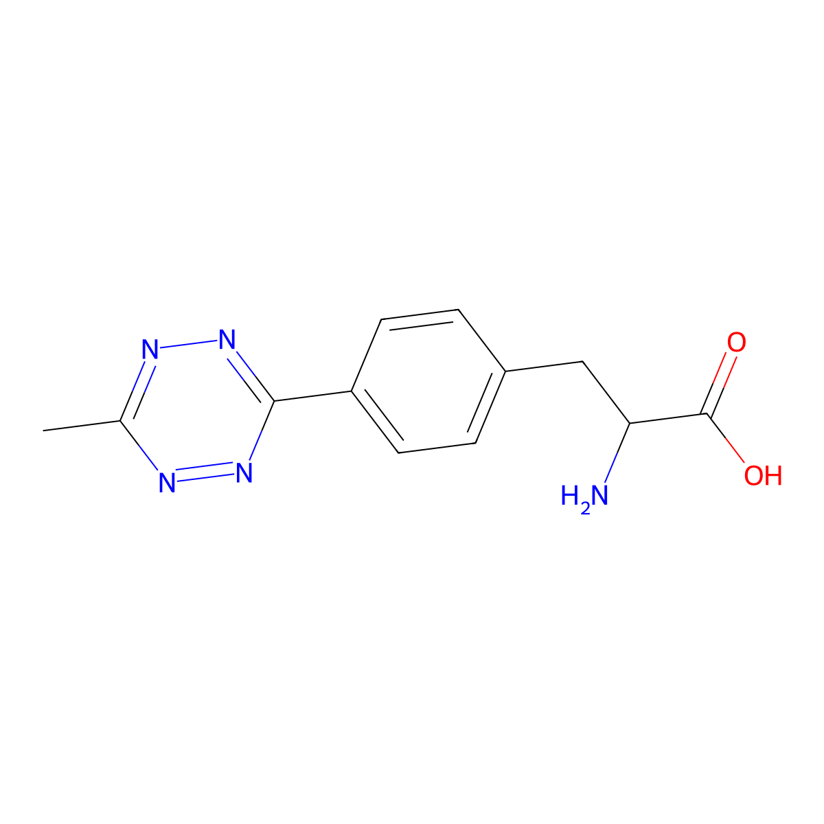 4-(6-Methyl-1,2,4,5-tetrazin-3-yl)-L-phenylalanine molecular structure, CAS 1698038-85-5