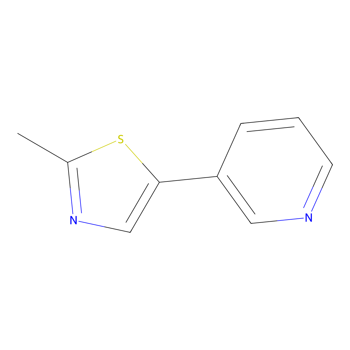 3-(2-Methyl-1,3-thiazol-5-yl)pyridine molecular structure, CAS 1698039-97-2
