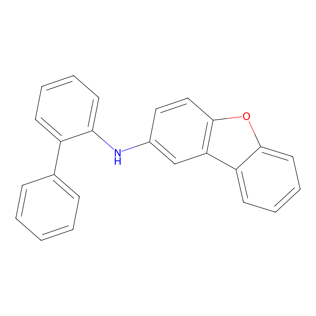 N-([1,1'-biphenyl]-2-yl)dibenzo[b,d]furan-2-amine molecular structure, CAS 1698041-64-3