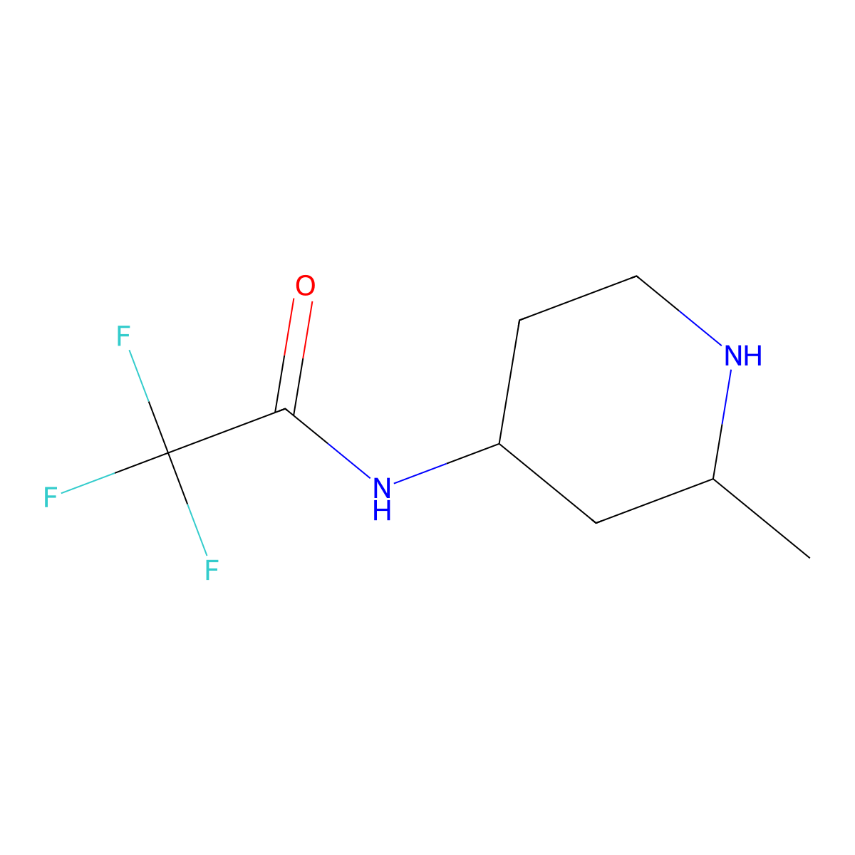 2,2,2-Trifluoro-N-(2-methylpiperidin-4-yl)acetamide molecular structure, CAS 1698097-10-7