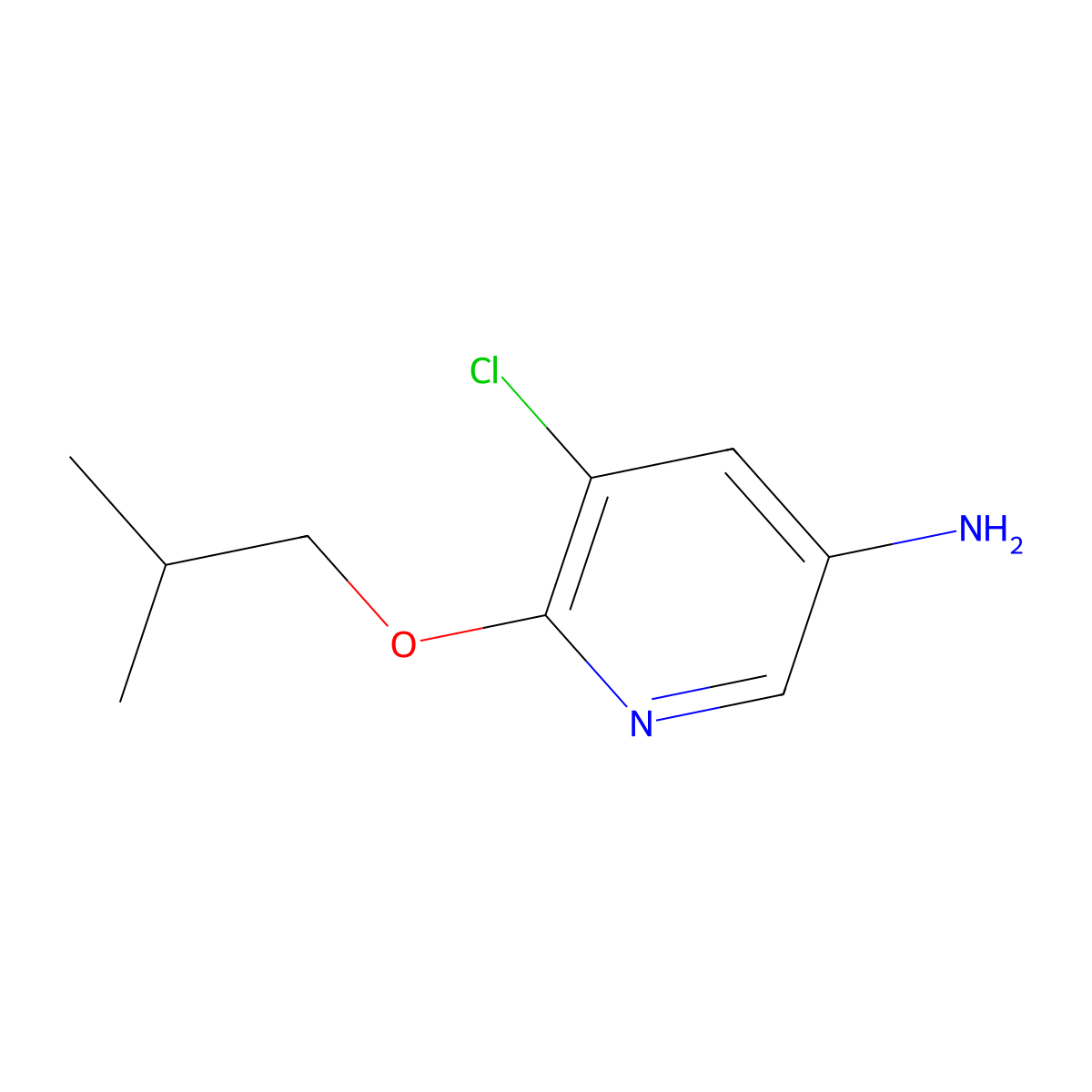 5-Chloro-6-(2-methylpropoxy)pyridin-3-amine molecular structure, CAS 1698112-37-6
